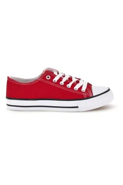 Sneakers rosso in tela stringate basse 2t2l 8011