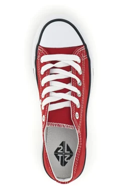 Sneakers rosso in tela stringate basse 2t2l 8011