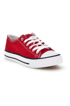 Sneakers rosso in tela stringate basse 2t2l 8011