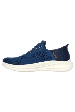 Sneakers slip ins blu in knit Skechers Slade quinto