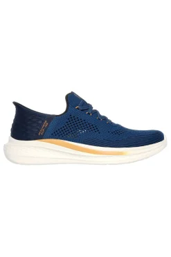 Sneakers slip ins blu in knit Skechers Slade quinto
