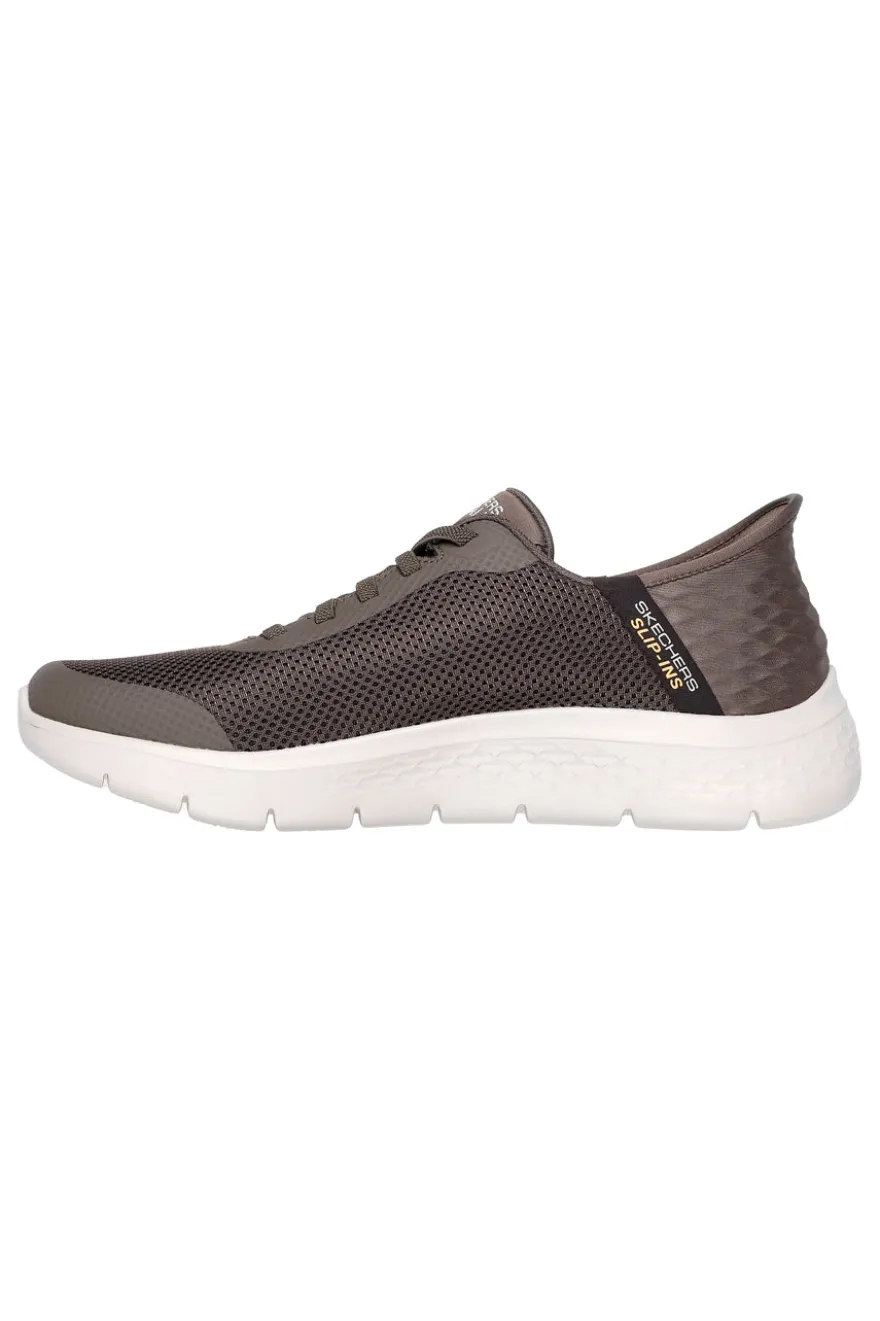 Sneakers slip ins marrone in mesh Skechers Go walk flex hands up