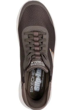 Sneakers slip ins marrone in mesh Skechers Go walk flex hands up