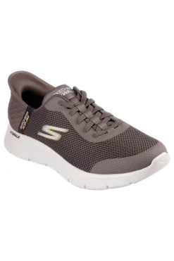 Sneakers slip ins marrone in mesh Skechers Go walk flex hands up