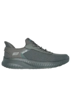 Sneakers slip ins verde oliva in mesh Skechers Bobs squad chaos tough walk