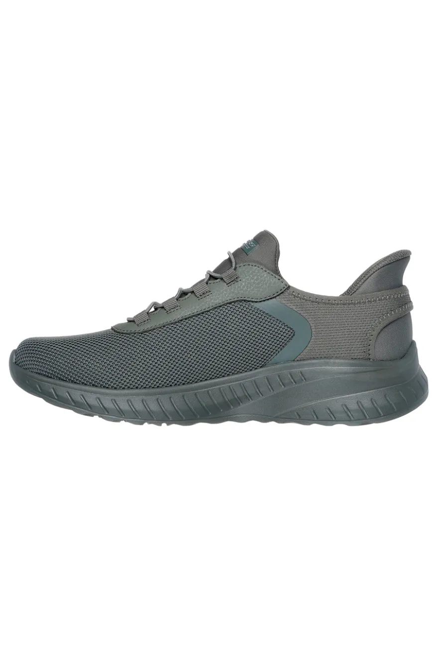 Sneakers slip ins verde oliva in mesh Skechers Bobs squad chaos tough walk