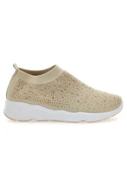 Sneakers Slip On Beige con Strass Me & Me 090263