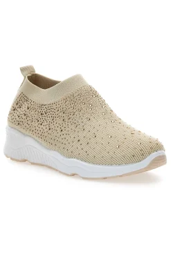 Sneakers Slip On Beige con Strass Me & Me 090263