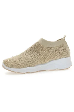 Sneakers Slip On Beige con Strass Me & Me 090263