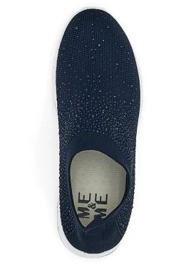 Sneakers Slip On Blu con Strass Me & Me 090264