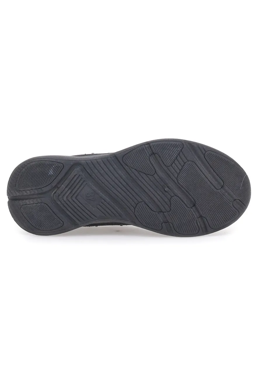 Sneakers Slip On Nere con Tomaia in Mesh e Pietre Decorative CANGURO CA1226