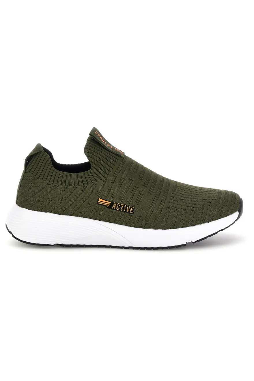 Sneakers slip on verdi con tomaia elasticizzata Carrera CAM31201F7500