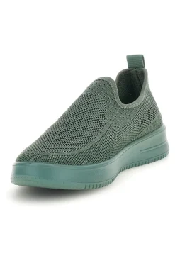 Sneakers slip on verdi in tessuto traforato Mio tempo tf2508059