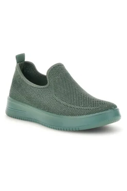 Sneakers slip on verdi in tessuto traforato Mio tempo tf2508059