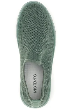 Sneakers slip on verdi in tessuto traforato Mio tempo tf2508059