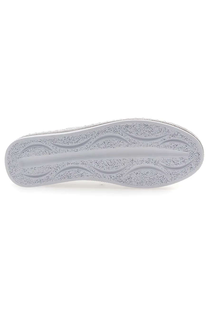 Sneakers Slip-On Bianche con Strass Cafè Cost 23015