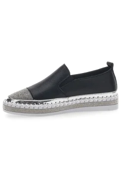 Sneakers Slip-On con Strass Nere Cafè Cost 23015
