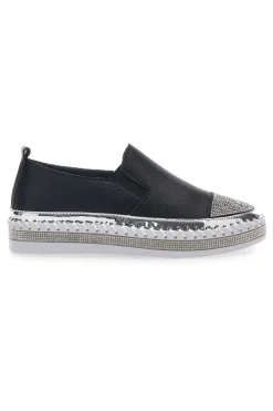Sneakers Slip-On con Strass Nere Cafè Cost 23015