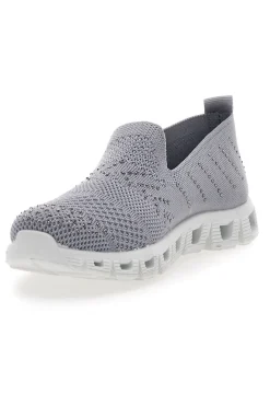 Sneakers Slip-On Grigie con Strass Prima Riga 471