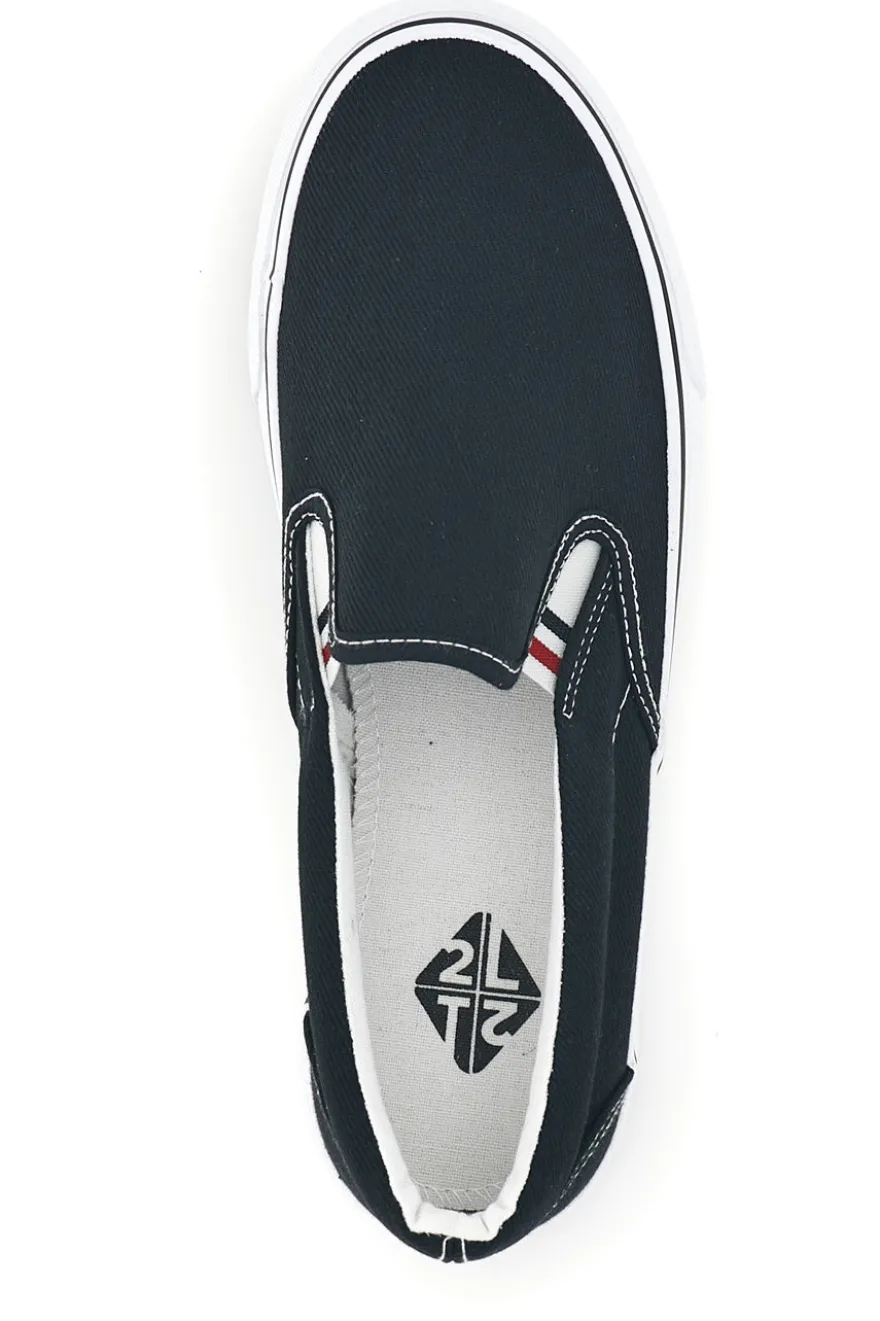Sneakers Slip-On Nere in Tessuto 2t2l 24X030