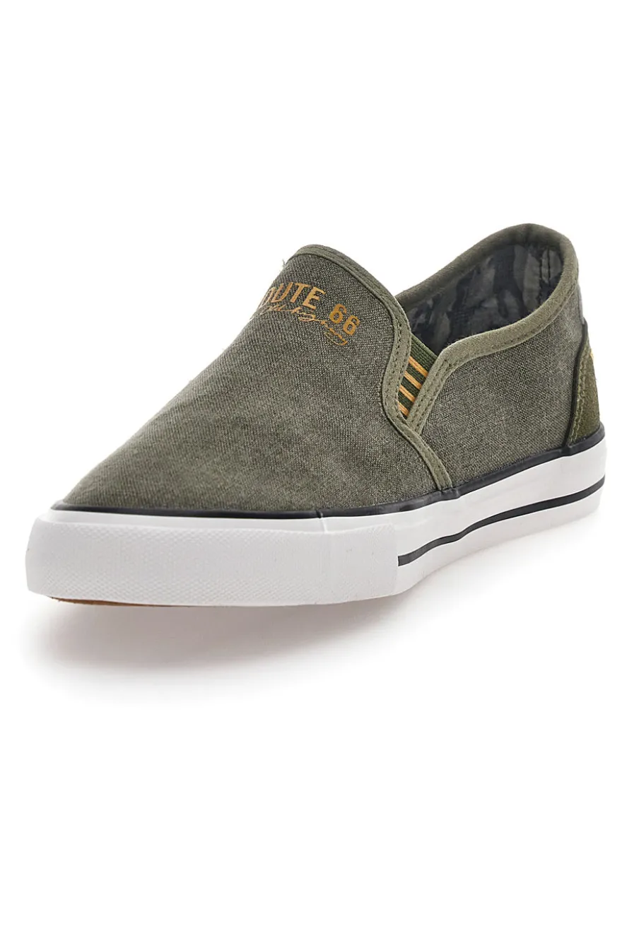Sneakers Slip-On Verde Militare Route 66 21808