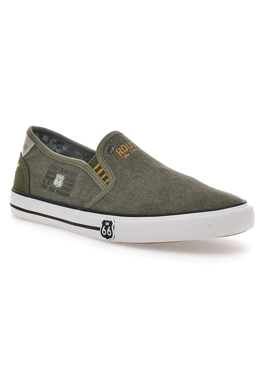 Sneakers Slip-On Verde Militare Route 66 21808