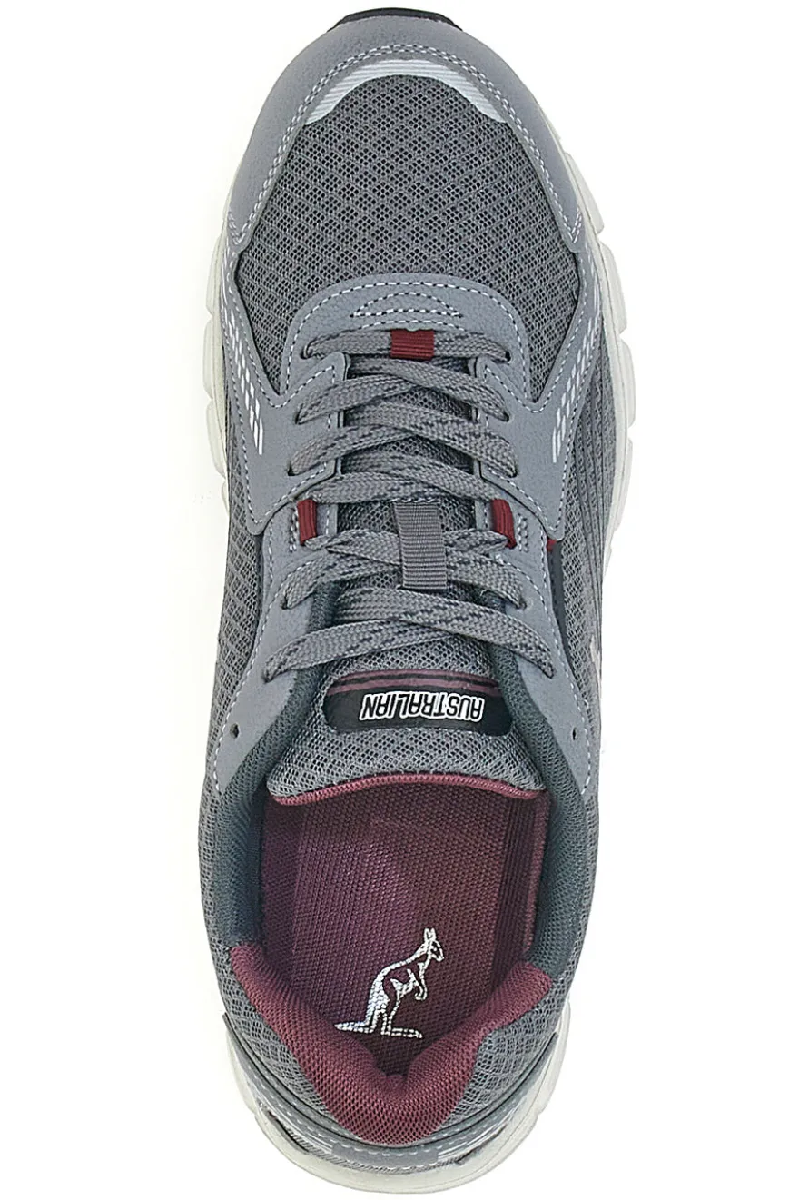 Sneakers Sportive Grigie e Bordeaux AUSTRALIAN AU24M110