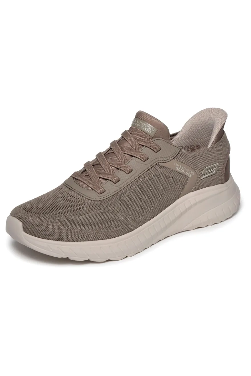 Sneakers sportive taupe con Memory Foam e Slip-ins Skechers BOBS Squad Chaos Solid Step