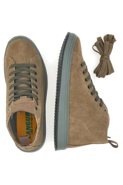 Sneakers taupe in camoscio con suola in gomma Canguro CA817