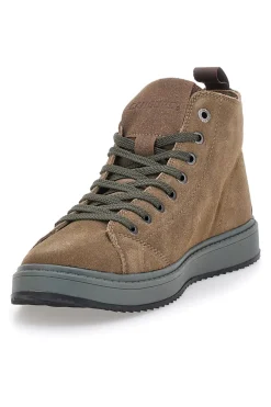 Sneakers taupe in camoscio con suola in gomma Canguro CA817