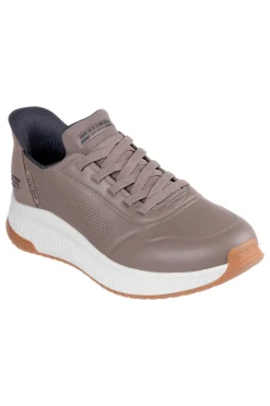 Sneakers taupe in simil pelle con Memory Foam Skechers Bobs Squad 4 Direct Step