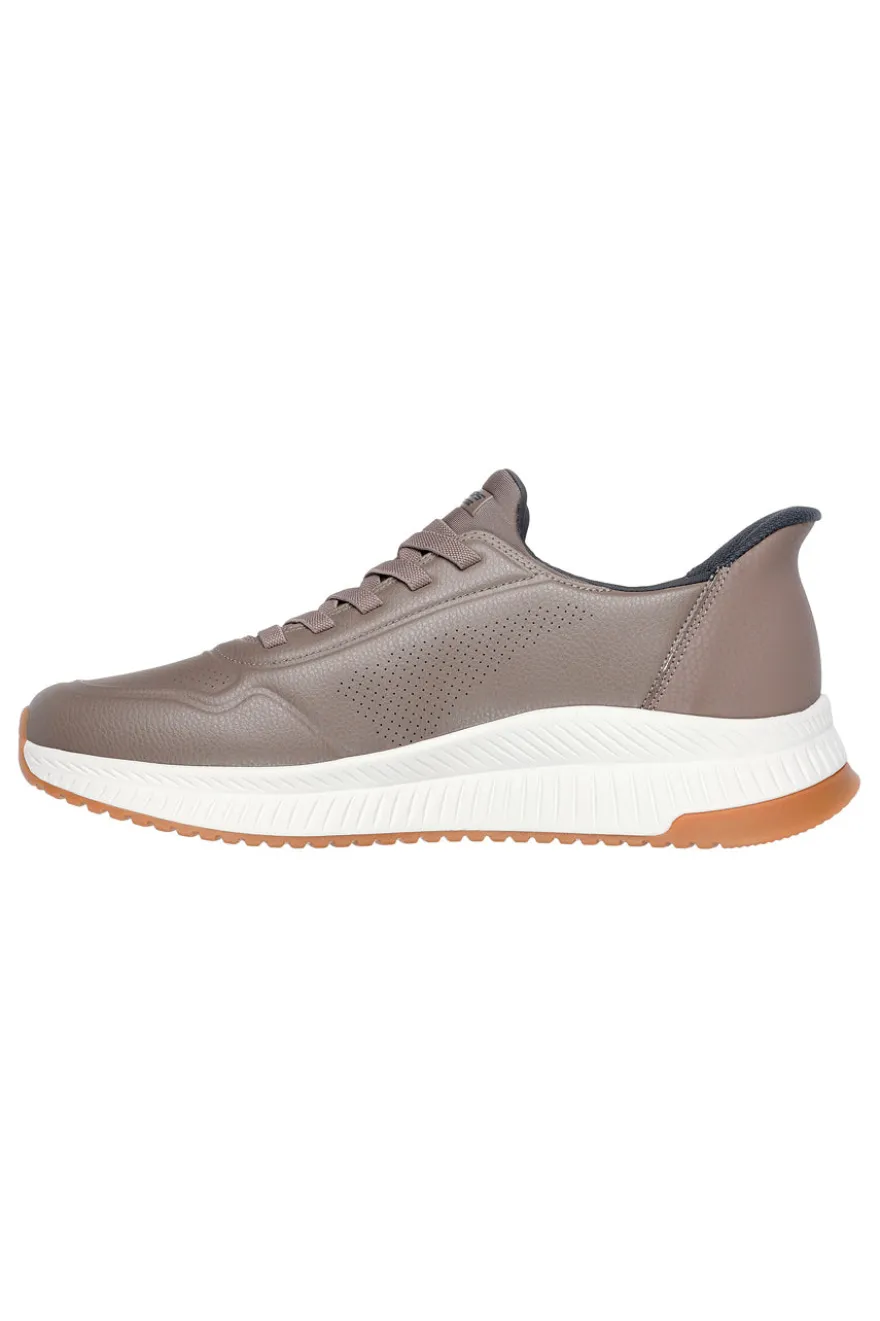 Sneakers taupe in simil pelle con Memory Foam Skechers Bobs Squad 4 Direct Step