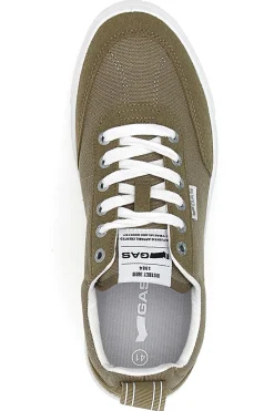 Sneakers taupe in tela con suola bianca Gas 514005
