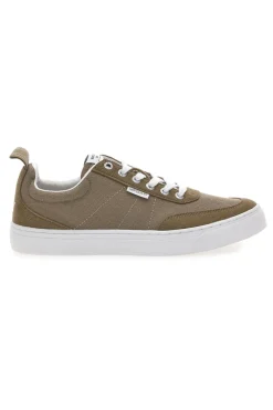 Sneakers taupe in tela con suola bianca Gas 514005