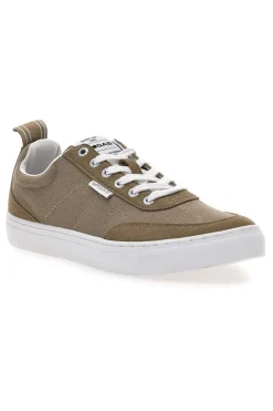 Sneakers taupe in tela con suola bianca Gas 514005