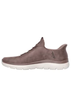 Sneakers taupe slip-on in simil pelle con Memory Foam Skechers Summits Korlo