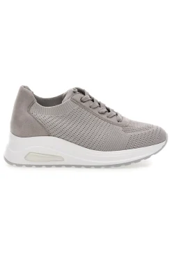 Sneakers tortora in tessuto traspirante con zeppa Inblu 485IN