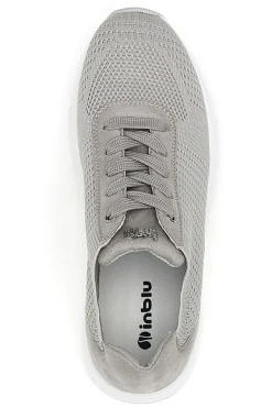 Sneakers tortora in tessuto traspirante con zeppa Inblu 485IN