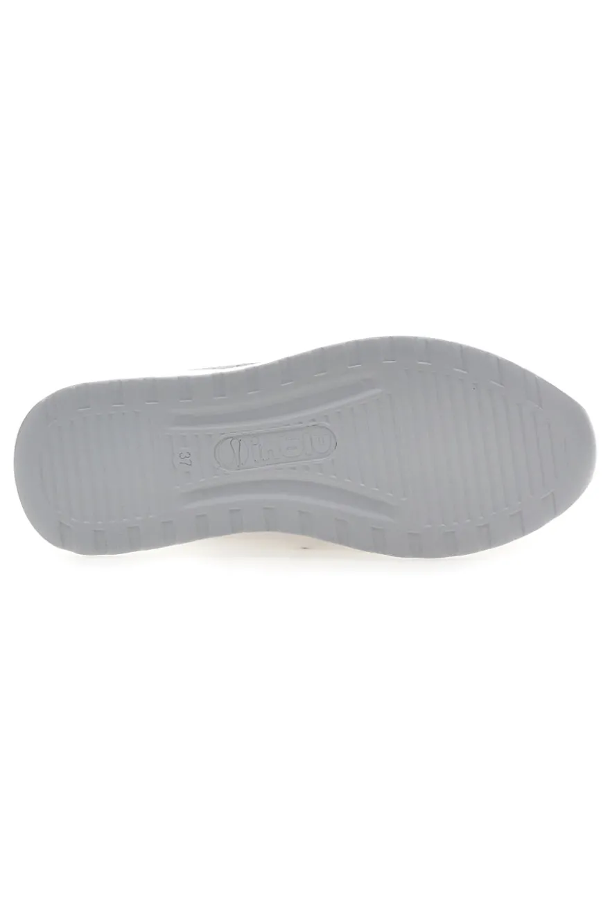 Sneakers tortora in tessuto traspirante con zeppa Inblu 485IN