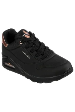 Sneakers total black con dettagli oro Skechers Uno Golden Air