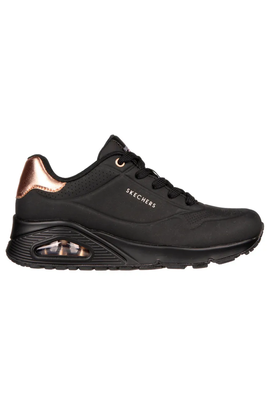 Sneakers total black con dettagli oro Skechers Uno Golden Air