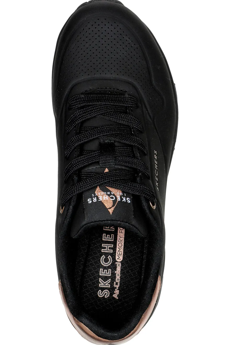 Sneakers total black con dettagli oro Skechers Uno Golden Air