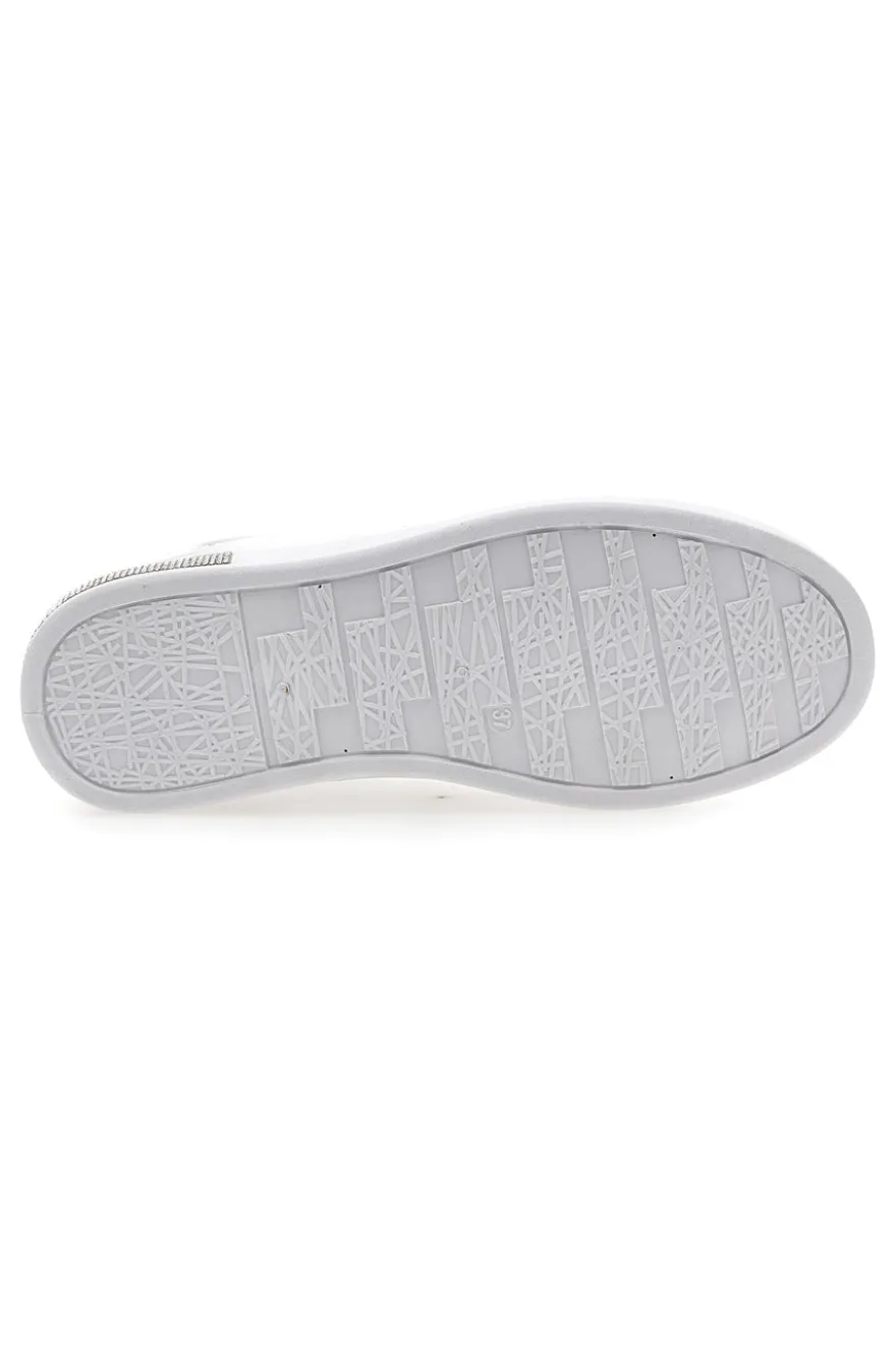 Sneakers traforate bianche con dettaglio argento CAFE' COST BK2440