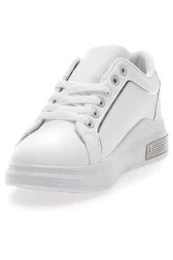 Sneakers traforate bianche con dettaglio argento CAFE' COST BK2440