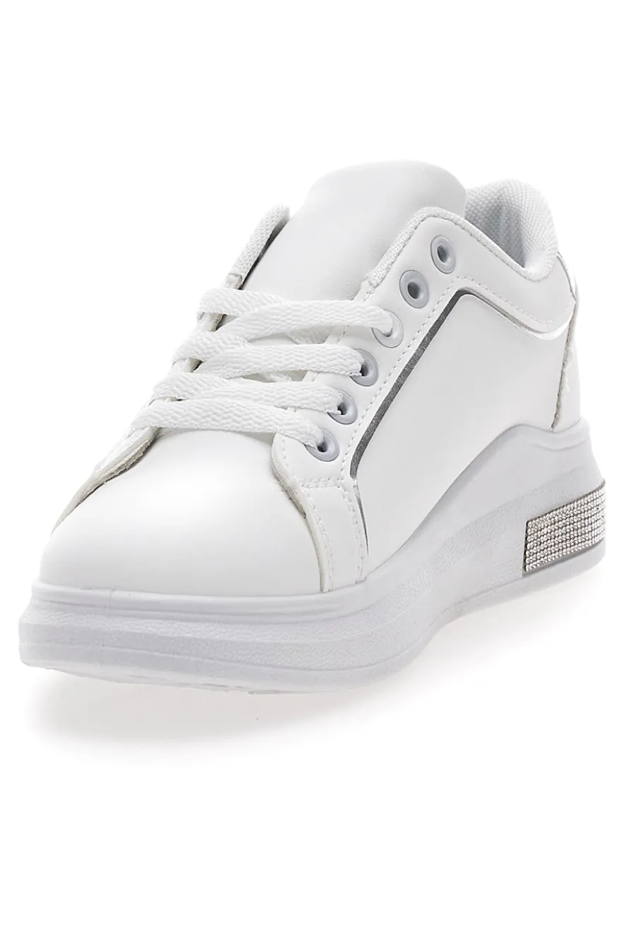 Sneakers traforate bianche con dettaglio argento CAFE' COST BK2440