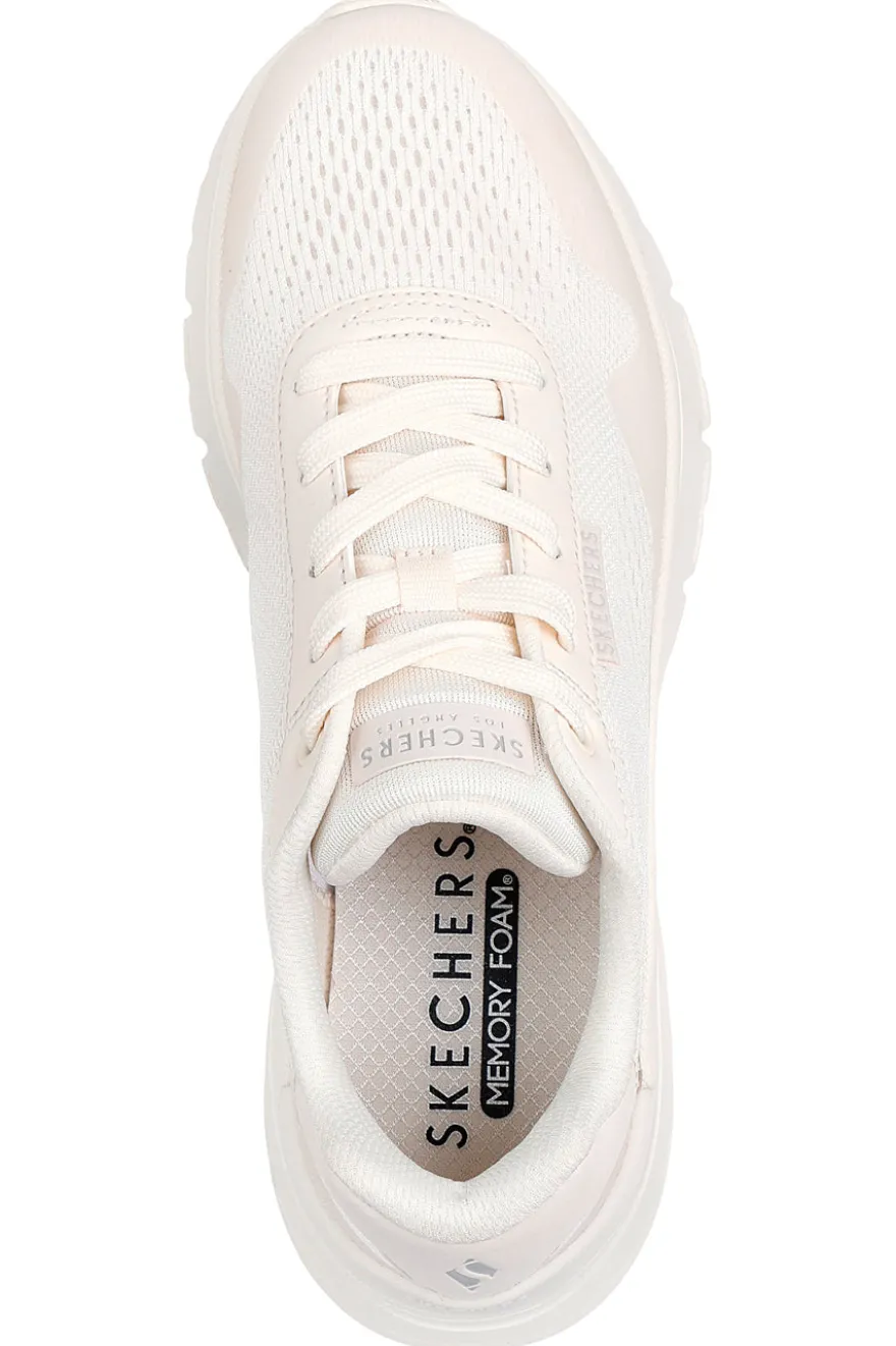 Sneakers Vegan Bianche con Platform Skechers Uno Flex - Spring On Air