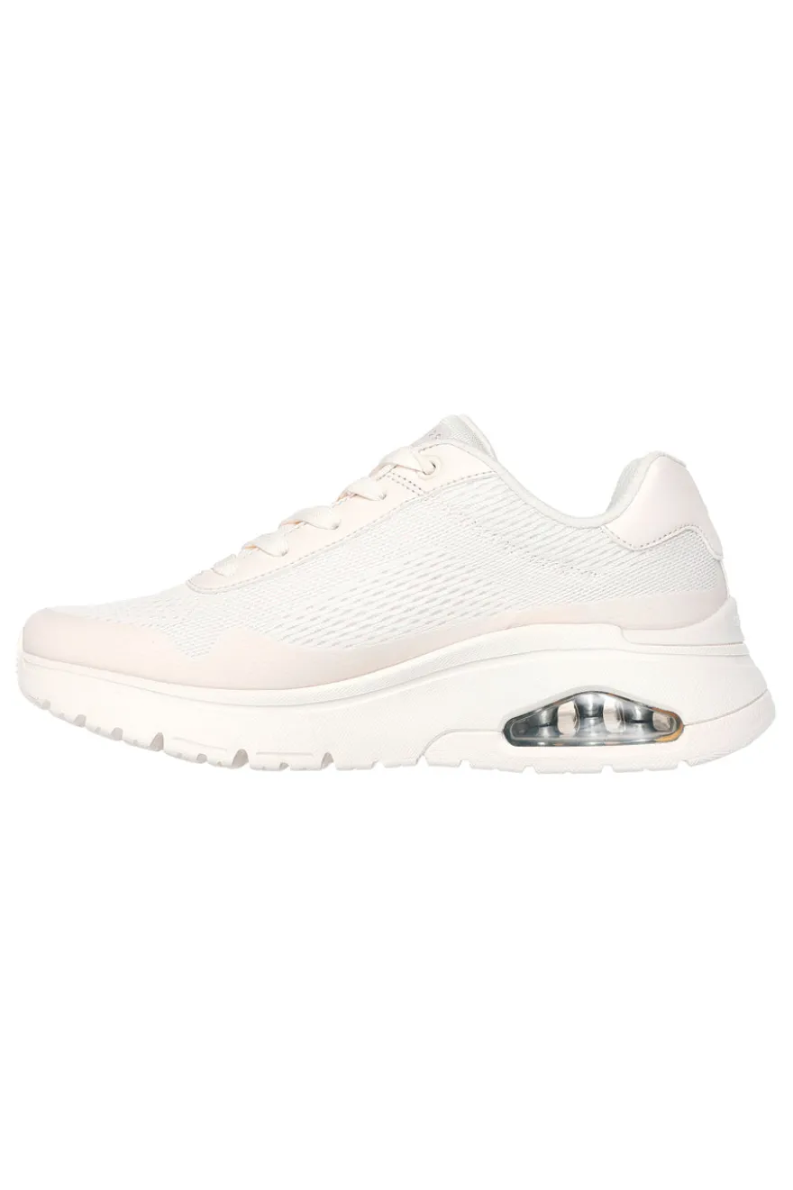 Sneakers Vegan Bianche con Platform Skechers Uno Flex - Spring On Air