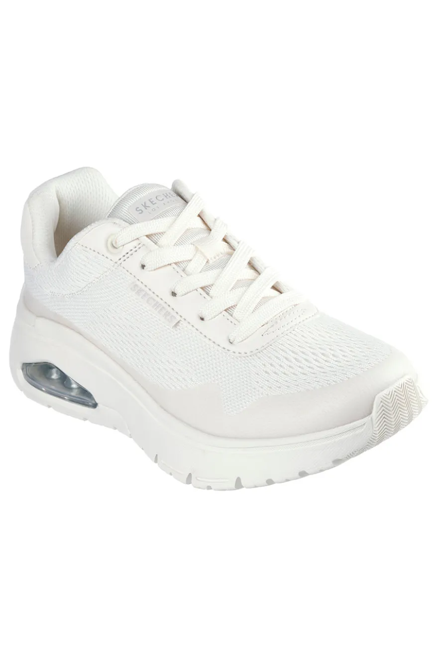 Sneakers Vegan Bianche con Platform Skechers Uno Flex - Spring On Air