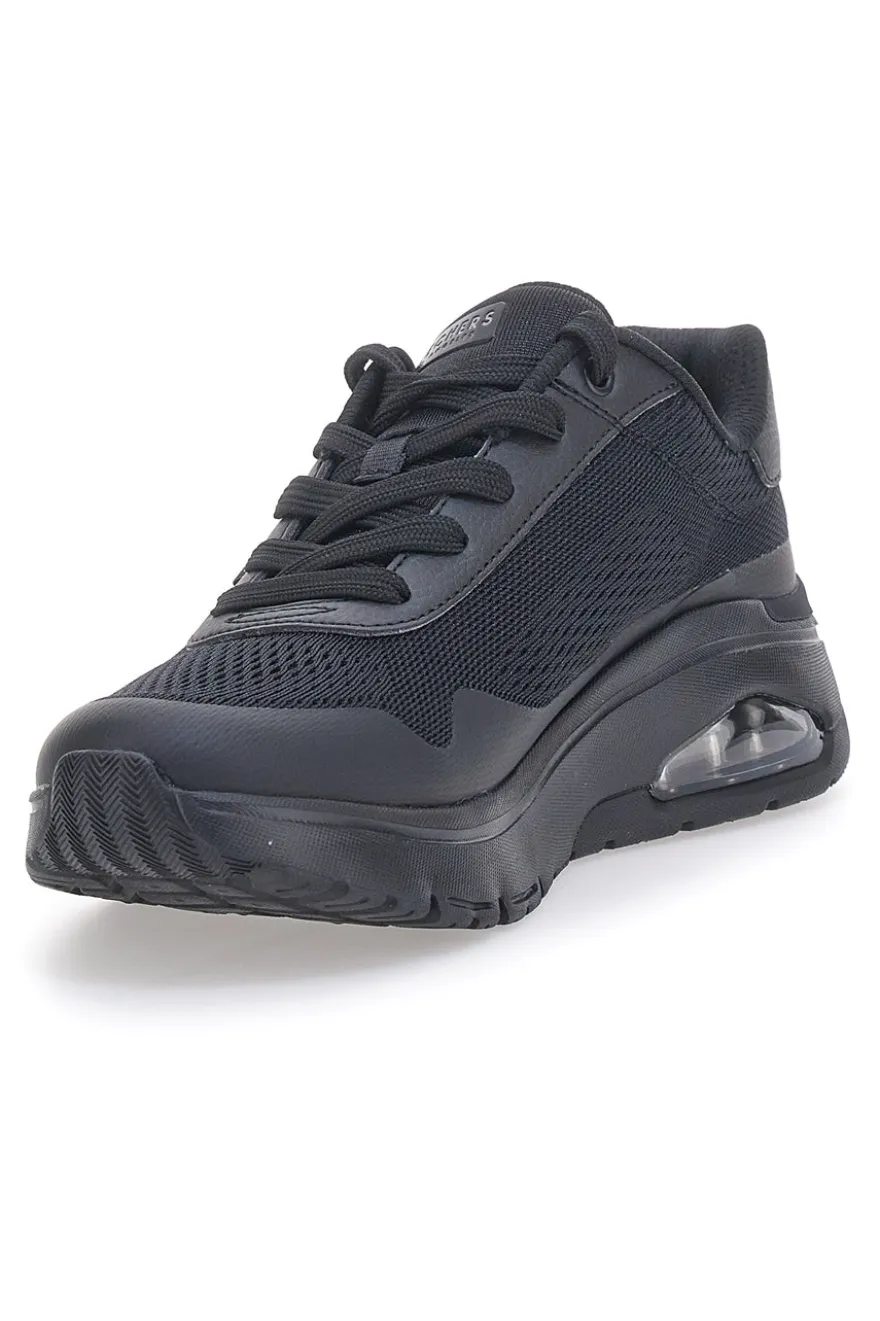 Sneakers Vegan Nere con Platform Skechers Uno Flex - Spring On Air