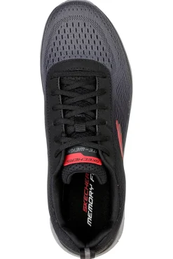 Sneakers Vegan Nere e Rosse Con Memory Foam Skechers Track - Ripkent